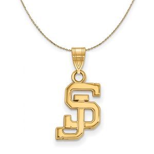 14k Yellow Gold San Jose State Small Necklace - 22 Inch